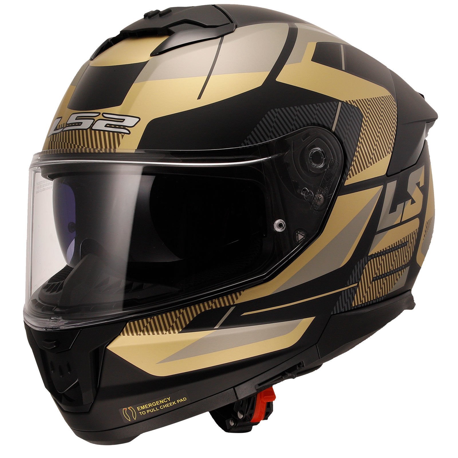 Ls2 Stream 2 Kask Road Mat Siyah Gold Gri