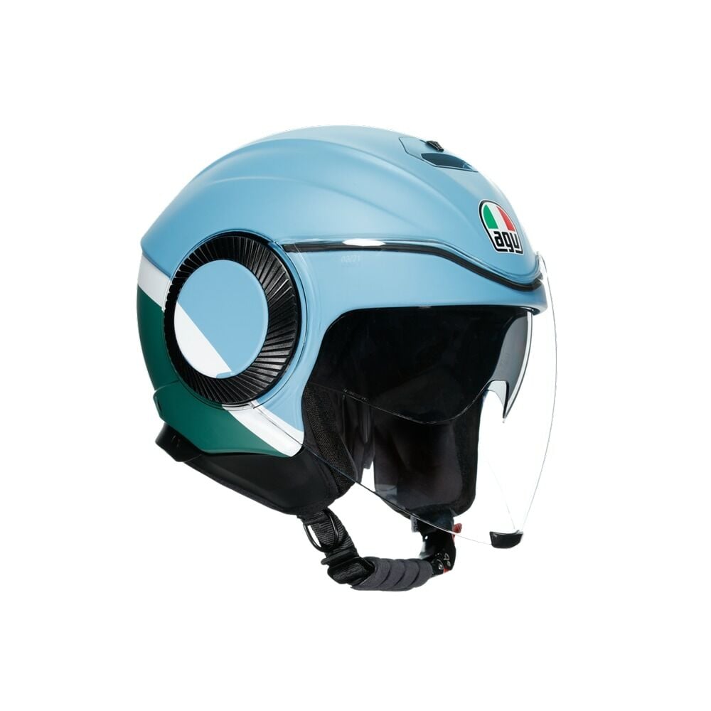 Agv Orbyt Kask Multi Block Matt Iron Mavi Yeşil Beyaz