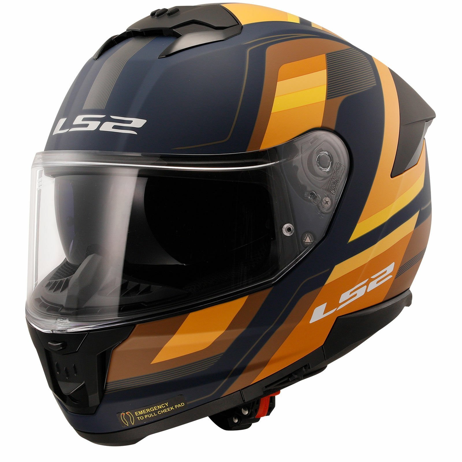 Ls2 Stream 2 Kask Vintage Mat Navy Mavi Turuncu Kahverengi