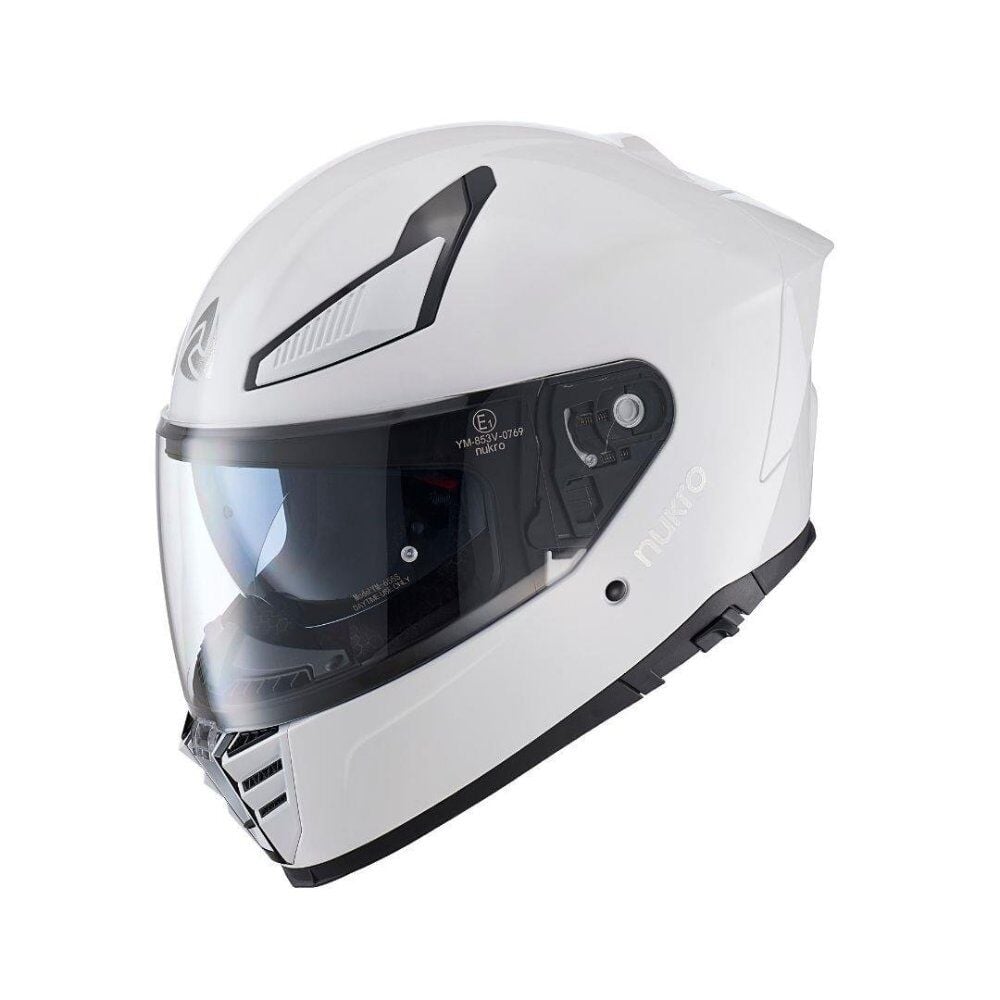 Nukrohelmet YM-853 Güneş Vizörlü Kapalı Kask Beyaz