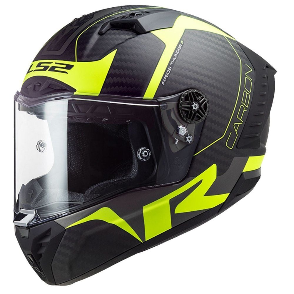 LS2 Thunder Karbon Racing 1 Mat Neon Sarı Kask