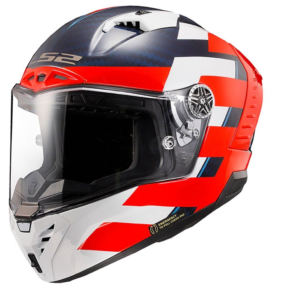 Ls2 Thunder Karbon Kask Alliance Kırmızı-Mavi-Beyaz
