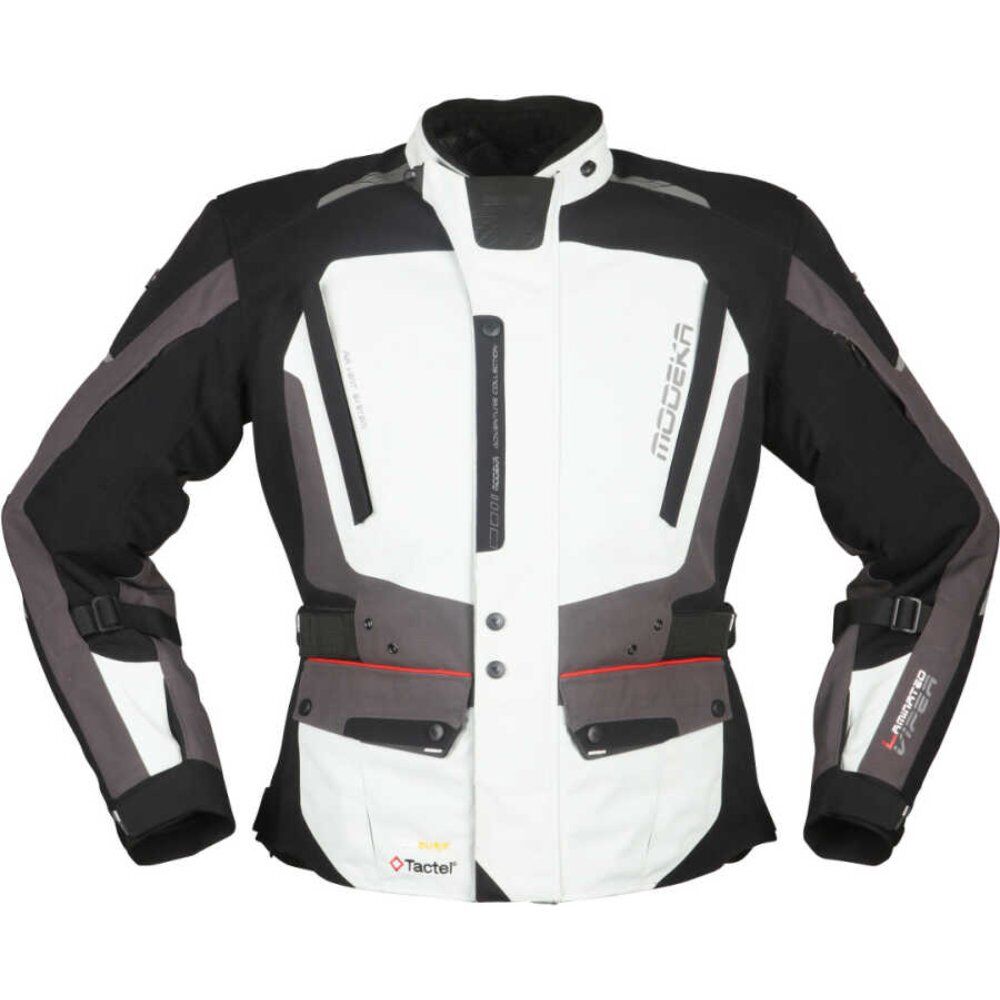 Modeka Viper Lt Waterproof Ceket Siyah Açık Gri