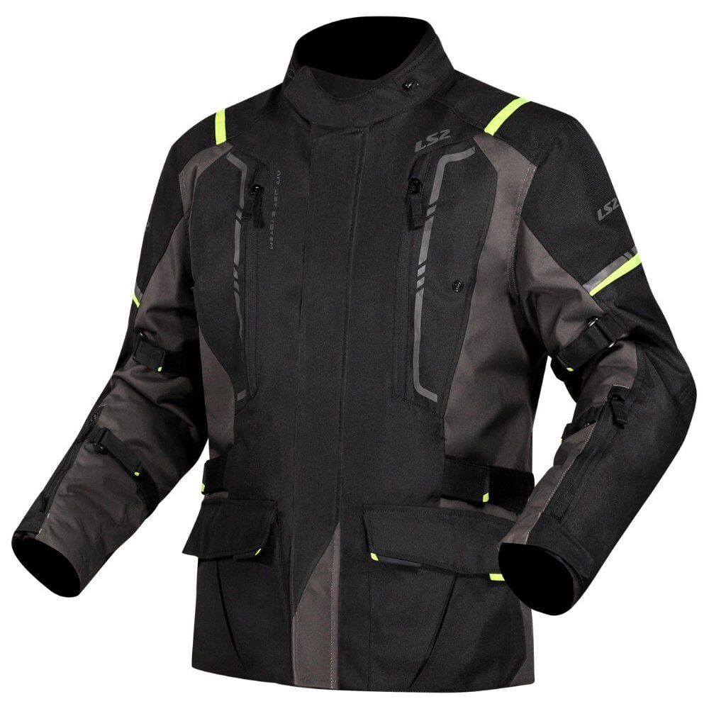 LS2 Narvik Kadın Mont Gri Siyah Neon Sarı