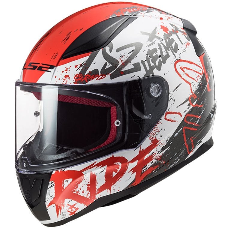 LS2 Rapid Kask Naughty Mat Beyaz Kırmızı