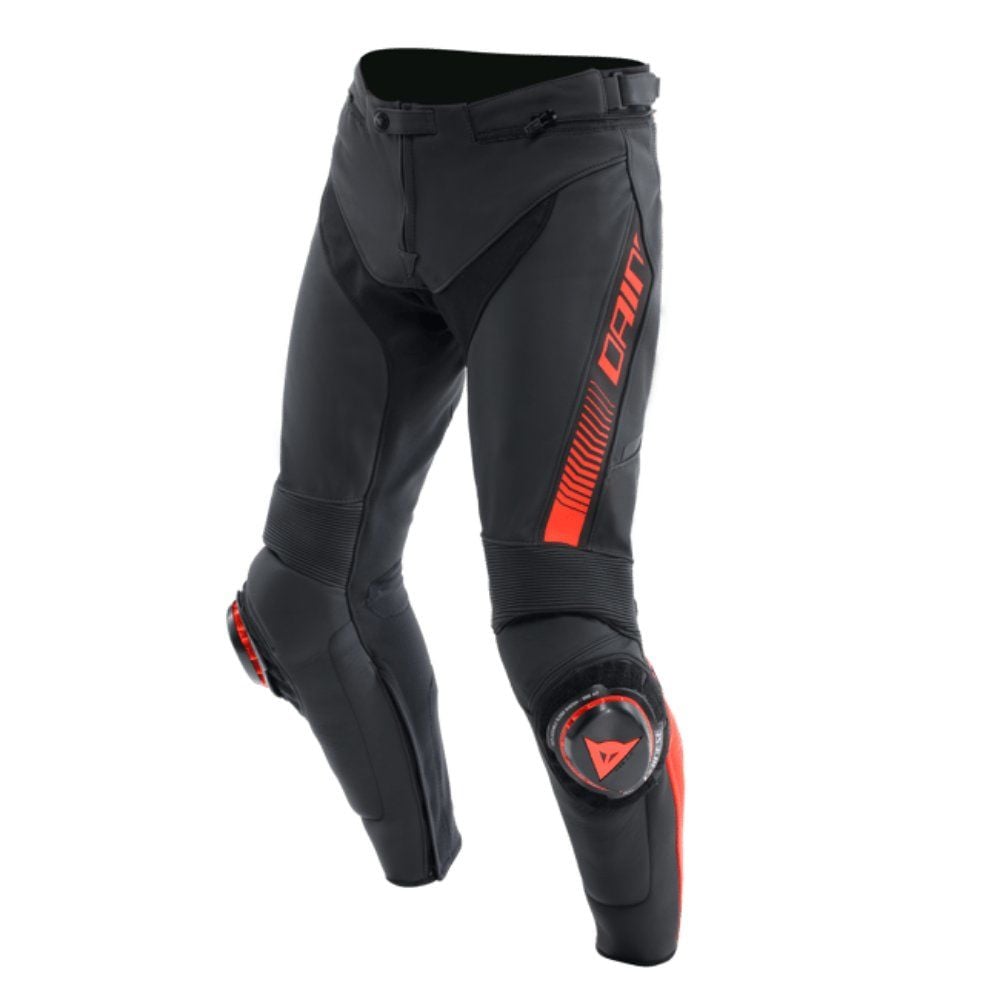 Dainese Super Speed Deri Pantolon Siyah Fluo Kırmızı
