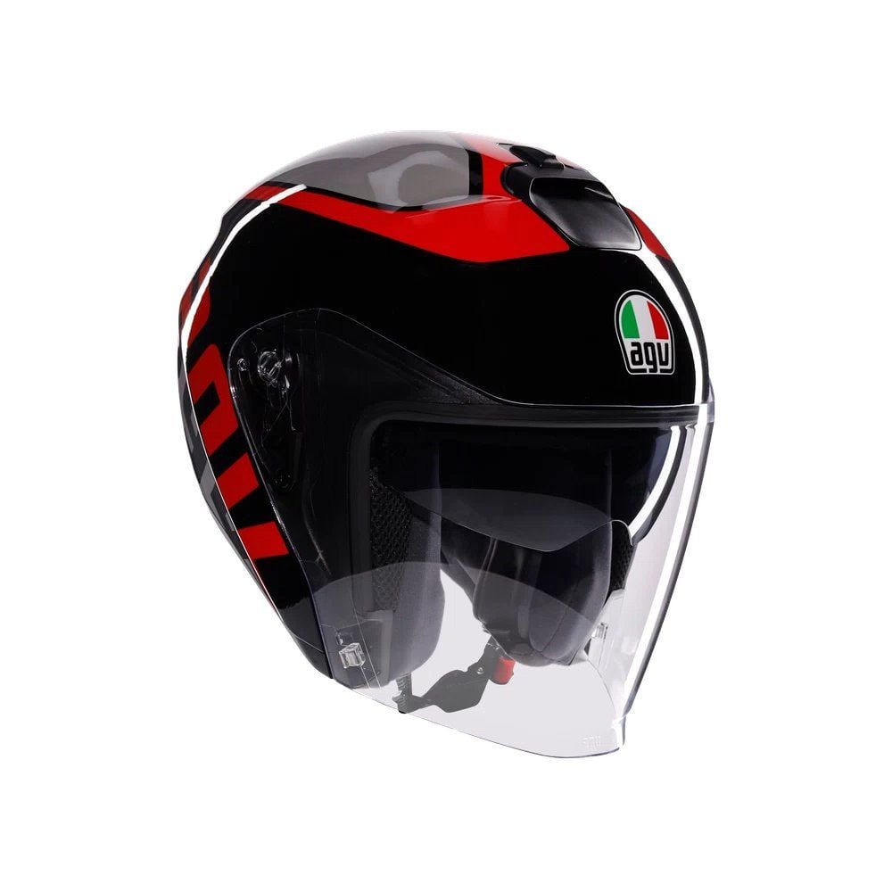 AGV Irides Valenza Kask Mat Gri - Siyah - Kırmızı Conf.