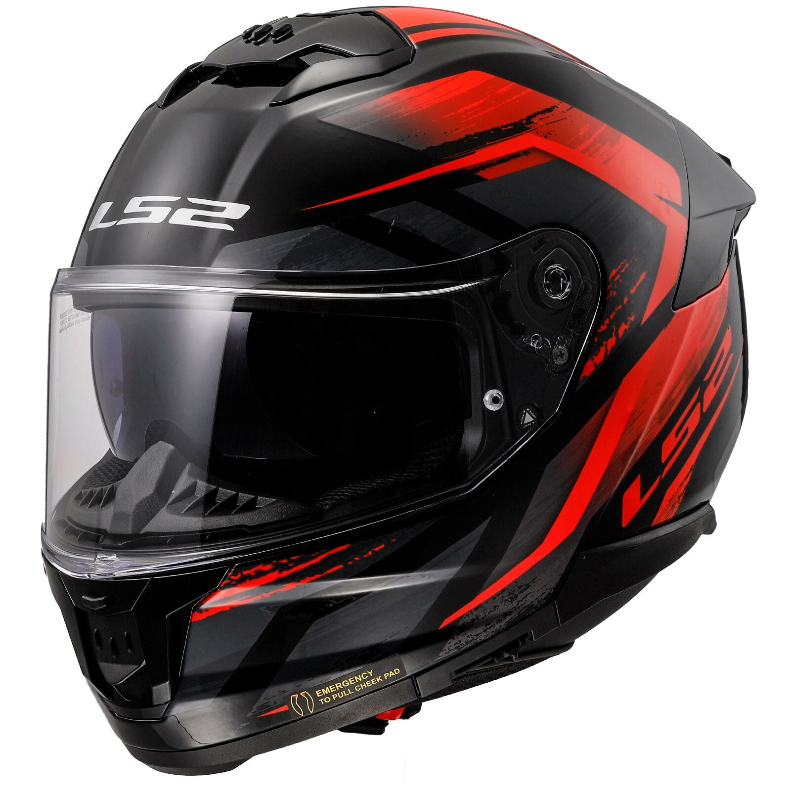 Ls2 Stream 2 Kask Fury Mat Siyah Gri Kırmızı