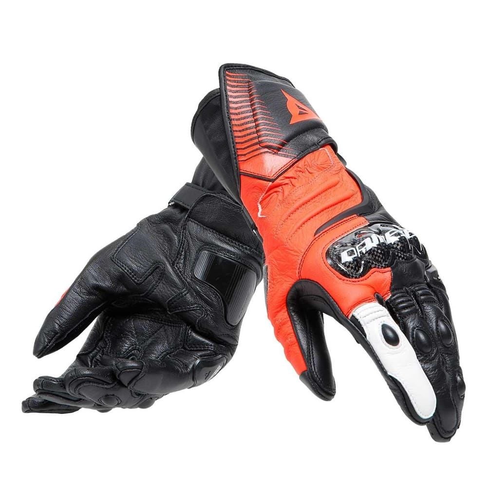 Dainese Carbon 4 Uzun Deri Eldiven Siyah Kırmızı L
