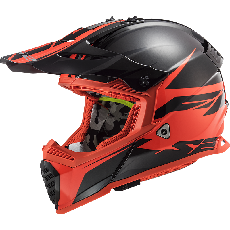 LS2 Fast Evo Roar Kask Mat Siyah Kırmızı L
