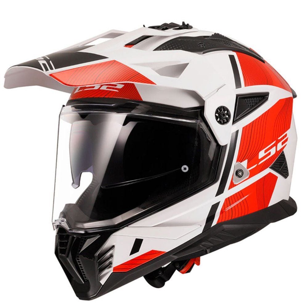 LS2 Pioneer 2 Hill Beyaz-Kırmızı Kask
