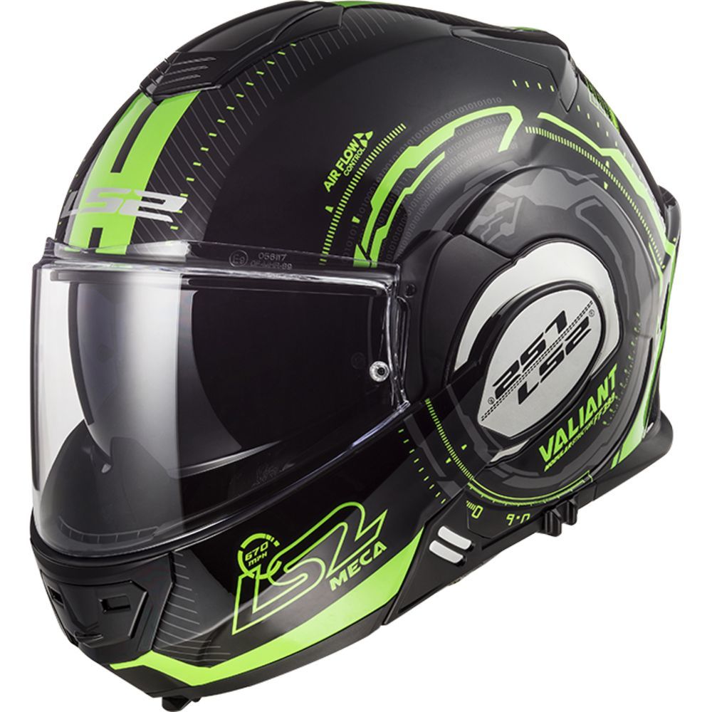 LS2 VALIANT Nucleus Kask Siyah Yeşil LS2 VALIANT Nucleus Kask Siyah Yeşil M