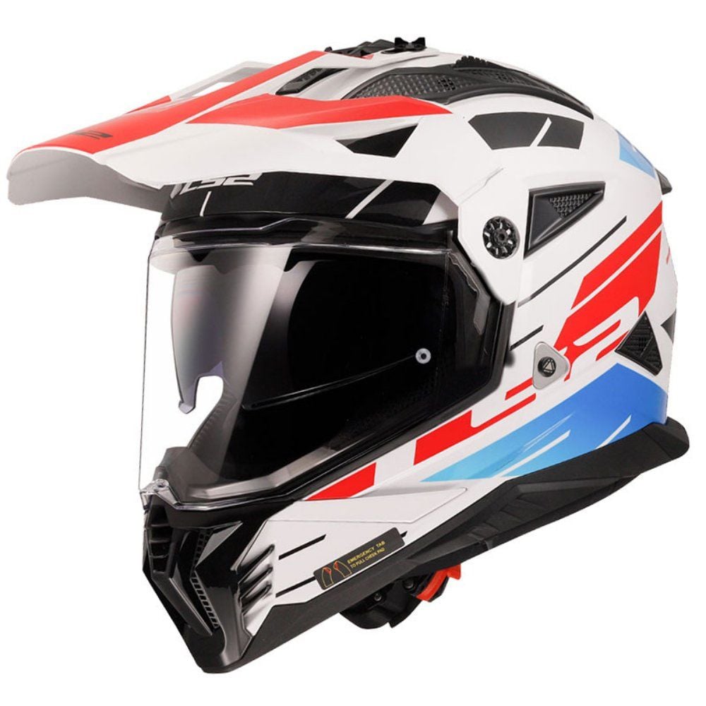 LS2 Pioneer 2 Namib Beyaz-Mavi Kırmızı Kask