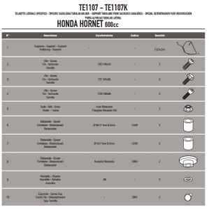 Givi TE1107 Honda Hornet 600-Abs Yan Kumaş Çanta Demiri