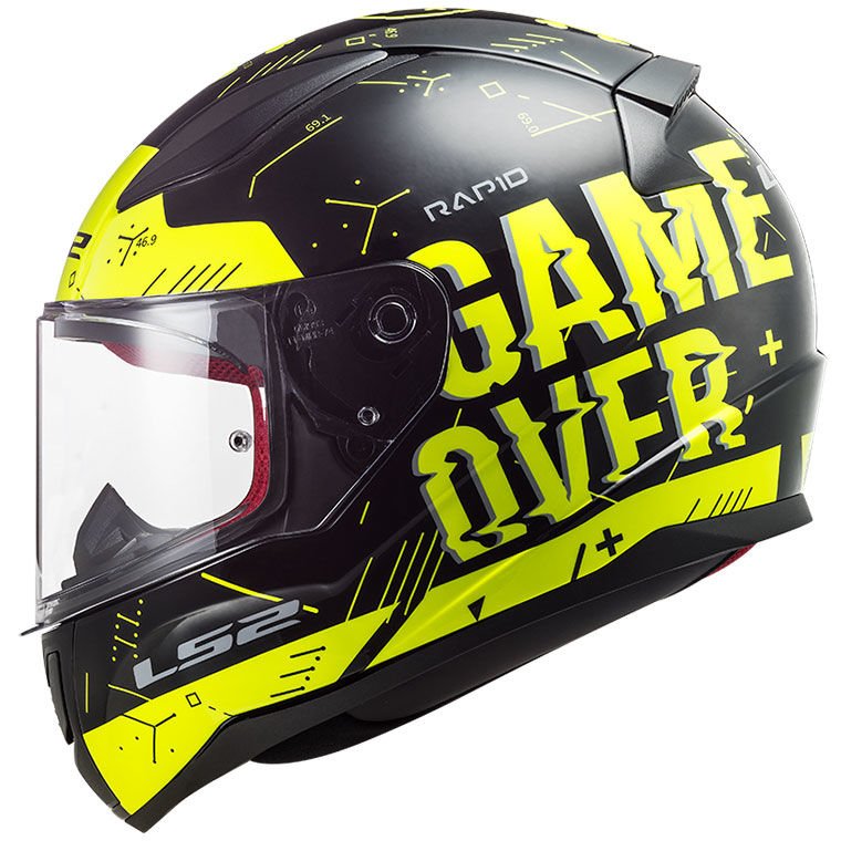 Ls2 Rapid Kask Player Neon Sarı Siyah