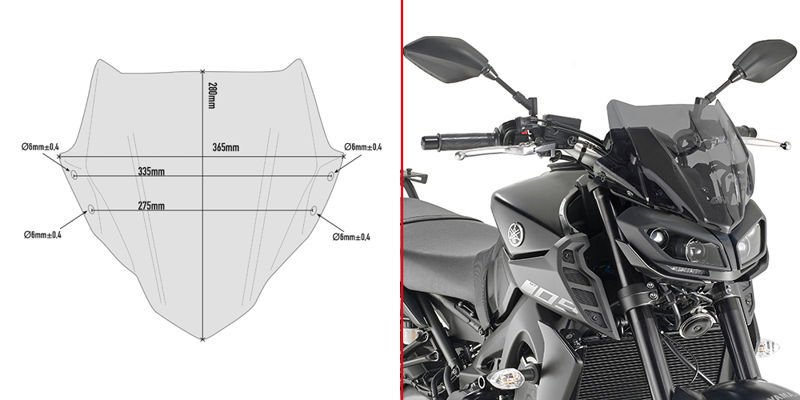 Givi A2132 Yamaha MT-09 Ön Cam