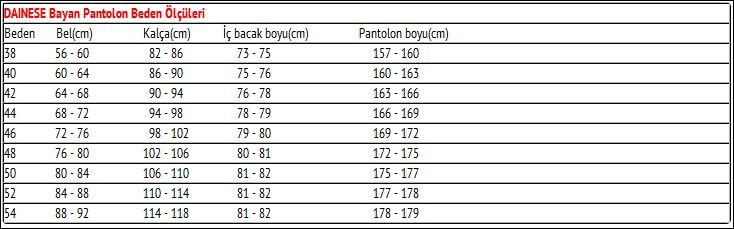 40 Beden Kadin Pantolon Olculeri Inforando Fr