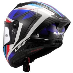 LS2 Thunder Karbon GP Aero Raute Kask Mavi Kırmızı