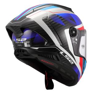 LS2 Thunder Karbon GP Aero Raute Kask Mavi Kırmızı