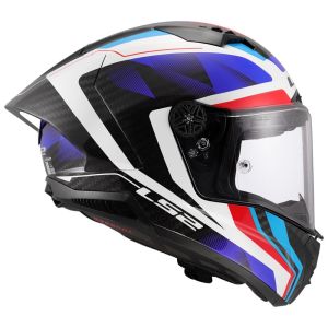 LS2 Thunder Karbon GP Aero Raute Kask Mavi Kırmızı