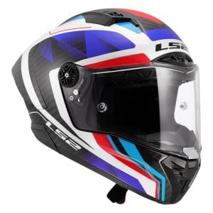 LS2 Thunder Karbon GP Aero Raute Kask Mavi Kırmızı