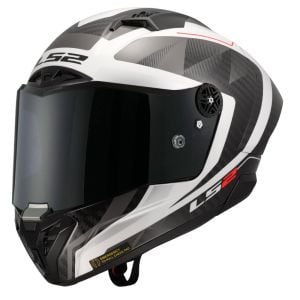 LS2 Thunder Karbon GP Aero Raute Kask Beyaz Gri