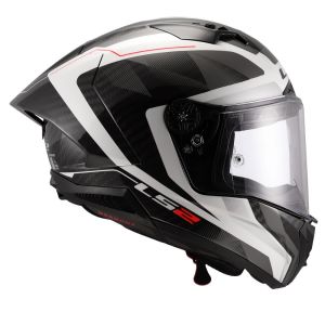 LS2 Thunder Karbon GP Aero Raute Kask Beyaz Gri