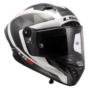 LS2 Thunder Karbon GP Aero Raute Kask Beyaz Gri