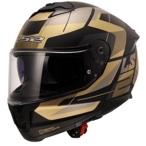 Ls2 Stream 2 Kask Road Mat Siyah Gold Gri
