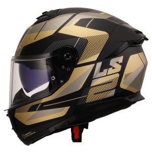 Ls2 Stream 2 Kask Road Mat Siyah Gold Gri
