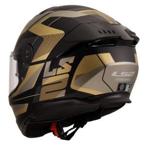 Ls2 Stream 2 Kask Road Mat Siyah Gold Gri