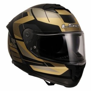 Ls2 Stream 2 Kask Road Mat Siyah Gold Gri