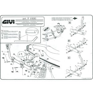 Givi 1000F Universal Monorack Arka Çanta Demiri