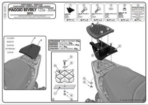 Givi E349 Piaggio Beverly 125IE-300IE Arka Çanta Demiri