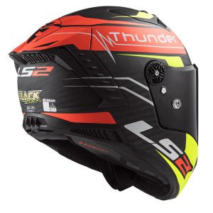 Ls2 Thunder Karbon Kask Attack Mat Kırmızı Neon Sarı