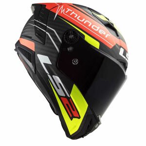 Ls2 Thunder Karbon Kask Attack Mat Kırmızı Neon Sarı