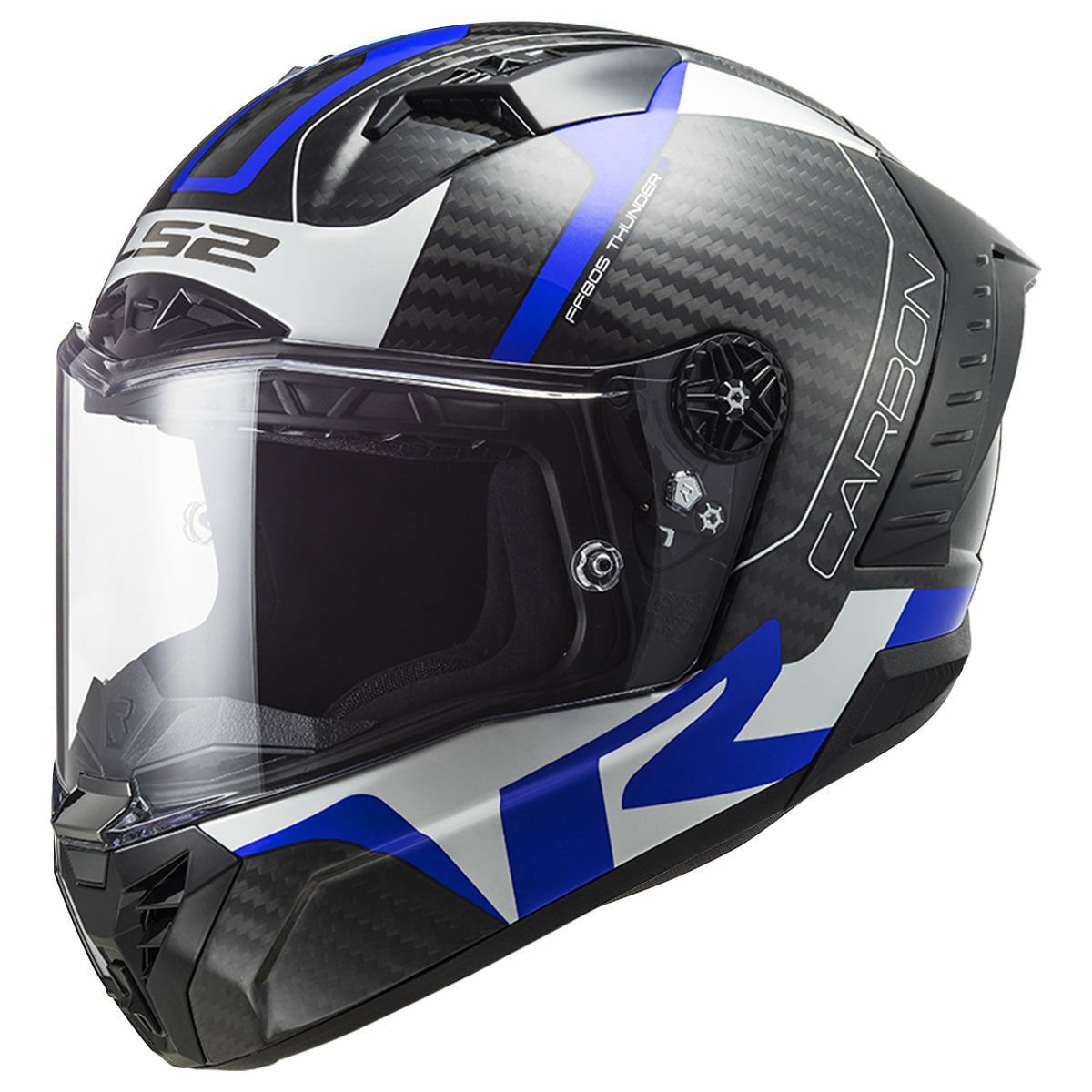 Ls2 Thunder Karbon Kask Racing 1 Mavi Beyaz