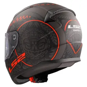 LS2 Rapid 2 Kapalı Kask Takaroa Mat Siyah Kırmızı