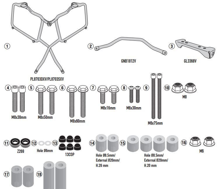 Givi PL8712 Benelli TRK502 Yan Çanta Demiri