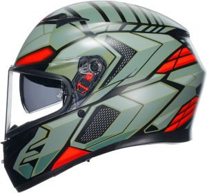 Agv K3 Kask Decept Mat Yeşil Kırmızı