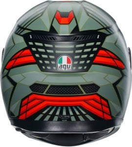 Agv K3 Kask Decept Mat Yeşil Kırmızı