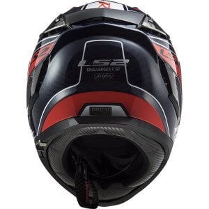 LS2 Challenger C Karbon Grid Mavi Karbon Kırmızı Kask