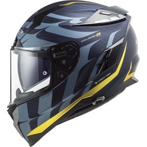 Ls2 Challenger C Flames Kask Karbon Sarı