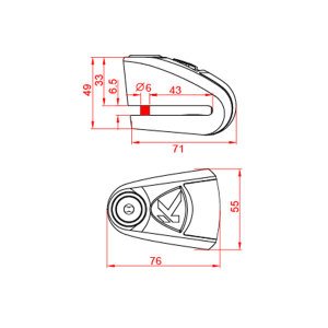 Kovix KAL6-BM Alarmlı Disk Kilidi