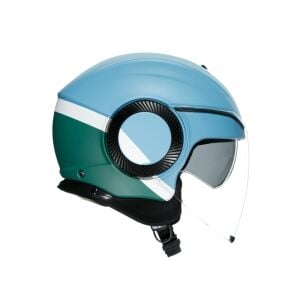 Agv Orbyt Kask Multi Block Matt Iron Mavi Yeşil Beyaz