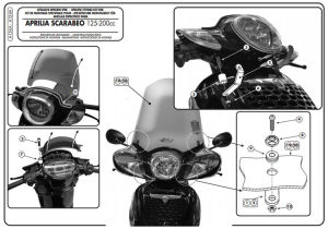Givi A154A Aprilia Scarabeo 125-200 Ön Cam Siperlik Bağlantısı
