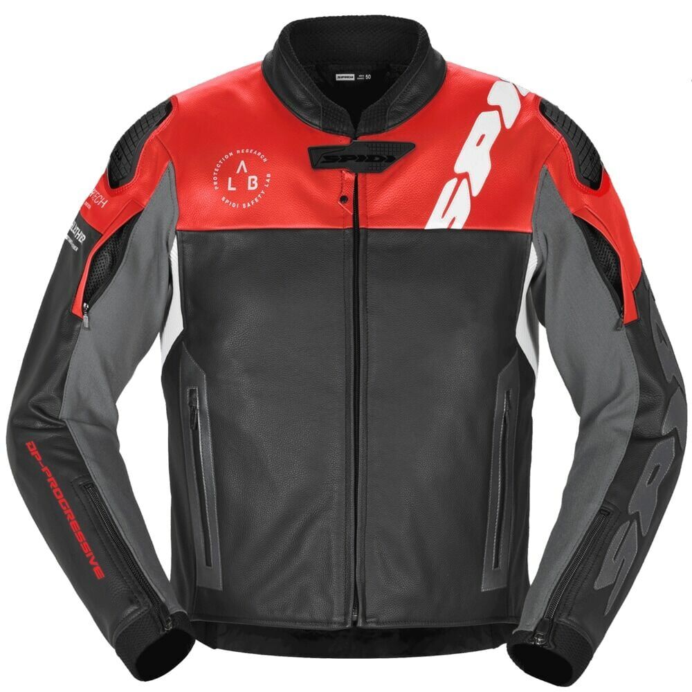 Spidi DP Progressive Deri Ceket Siyah Kırmızı Spidi Dp Progressive Deri Ceket Siyah Kırmızı 50