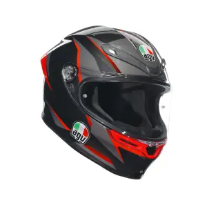 AGV K6 S MPLK SLASHCUT BLK Kapalı Kask Gri Kırmızı