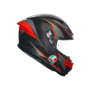 AGV K6 S MPLK SLASHCUT BLK Kapalı Kask Gri Kırmızı