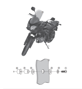 Kappa D3101Kit Suzuki DL 650 V-Strom Ön Cam Siperlik Bağ.